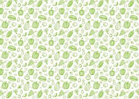Seamless pattern with hand drawn vegetables on white background illustration. vector