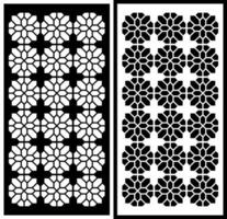 Motif Cutting Laser Flowers abstract for partition fences facade and seamless pattern vector