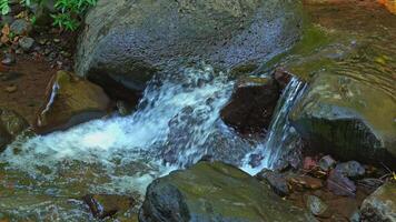 Serene Stream Flowing Over Rocks video