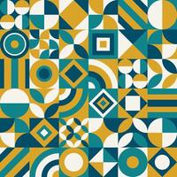 Turquoise Abstract Geometric Seamless Pattern in Mid Century Modern Style vector