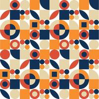 Trendy Abstract Geometric Seamless Pattern in Mid Century Modern Style vector
