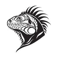 Iguana head concept logo graphic design reptile Stock Image vector