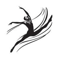 Gymnastic Logo Design Template isolated on white background vector