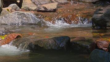 Serene Stream Flowing Over Rocks video