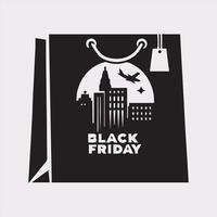 black Friday Shopping bag silhouette on a white background vector