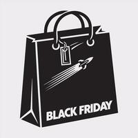 black Friday Shopping bag silhouette on a white background vector