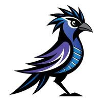 Drongo bird learns kawaii vector