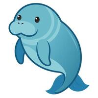 Dugong seal fish goes kawaii vector