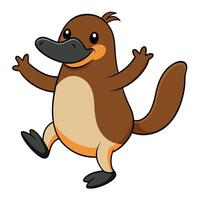 Duck-Billed Platypus beaver dancing kawaii vector