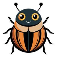 Dung Beetle bug goes kawaii vector
