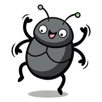 Dung Beetle bug dancing kawaii vector