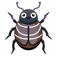 Dung Beetle bug knocks kawaii vector