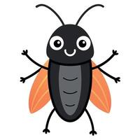 Dung Beetle bug laughs kawaii vector