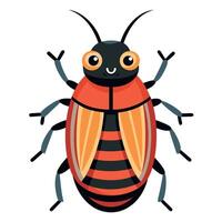 Dung Beetle bug reading kawaii vector