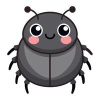 Dung Beetle bug looks kawaii vector