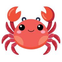 Dungeness Crab sits kawaii vector