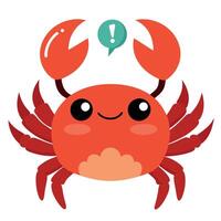 Dungeness Crab speaks kawaii vector