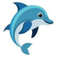 Dusky Dolphin fish sits kawaii vector