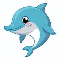 Dusky Dolphin fish smiles kawaii vector