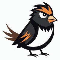 Dusky Seaside Sparrow bird angry kawaii vector