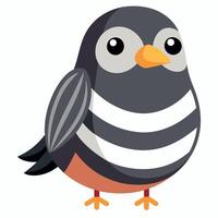 Dusky Seaside Sparrow bird goes kawaii vector