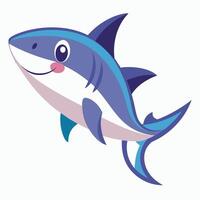 Dusky Shark fish screams kawaii vector