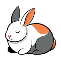 Dutch Rabbit sleeps kawaii vector