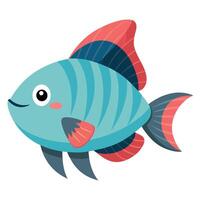 Dwarf Gourami fish looks kawaii vector