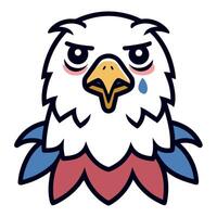Eagle bird cries kawaii vector