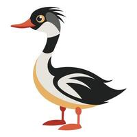 Eared Grebe duck walks kawaii vector