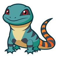Earless Monitor Lizard learns kawaii vector