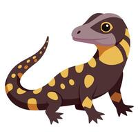 Earless Monitor Lizard sits kawaii vector