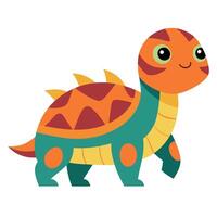 Eastern Box Turtle walks kawaii vector