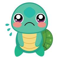 Eastern Box Turtle cries kawaii vector