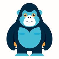 Eastern Gorilla monkey goes kawaii vector