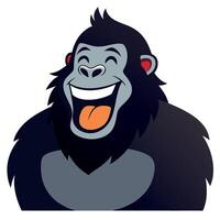 Eastern Gorilla monkey laughs kawaii vector