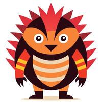 Echidna knocks kawaii vector