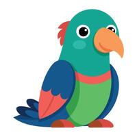 Eclectus Parrot bird sits kawaii vector