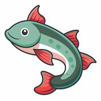 Eelpout fish sits kawaii vector
