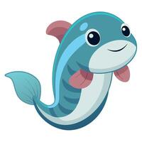 Eelpout fish sleeps kawaii vector