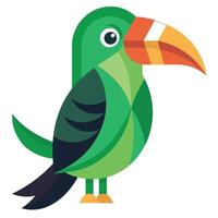 Emerald Toucanet bird goes kawaii vector