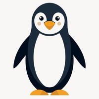 Emperor Penguin stands kawaii vector