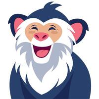 Emperor Tamarin monkey laughs kawaii vector