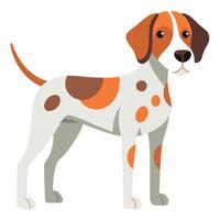 English Pointer dog learns kawaii vector