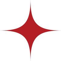 Decorative stylized star in dark shade of red color in minimalism style. vector