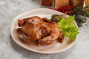 Baked small chicken with spices photo