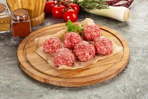 Raw beef meatball minced meat photo