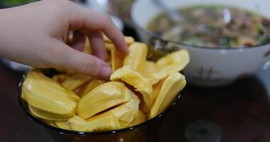 Breadfruit chips or Keripik sukun, are food made from breadfruit which is thinly sliced and then fried until dry and crispy. video