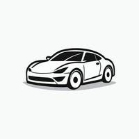 logo design black and white color with background and car icon design and car logo design vector