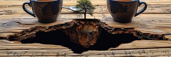 This Surreal Coffee Table beautifully combines elements of Depth and Nature in its design photo